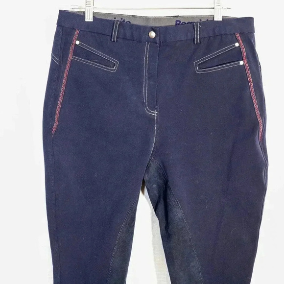 Requisite Size 14 blue/red contrast trim elastic waist  horse riding pants - Picture 2 of 13